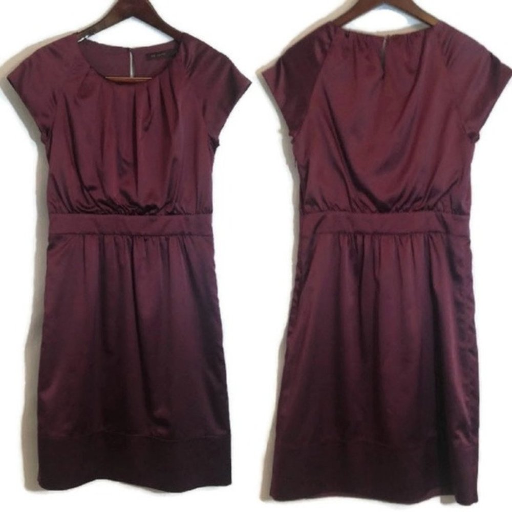The Limited Deep Purple Cap Sleeve Cocktail Dress